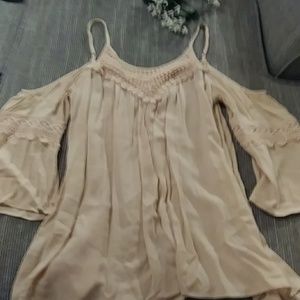 Mossimo rose colored cold shoulder blouse